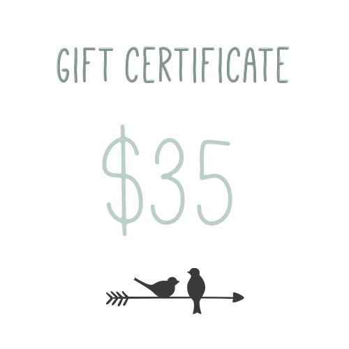 Gift Certificate $35 – two little birds handmade